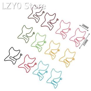 25pcs Creative Interesting Cat Shape Paper Clips Bookmark C