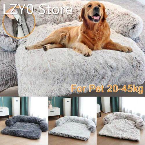 Large Fluffy Dog Sofa Bed Cover Calming Plush Mat Dog Beds a