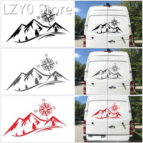 2PCS Car Sticker Mountains NSWE Compass Navigate Style Car T