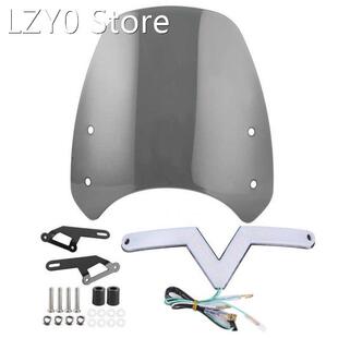 Motorcycle Windscreen 5?7in Windshield Windscreen with LED T