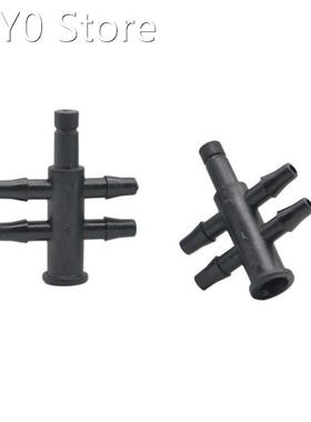 4-way 3 mm Barbed Hose Splitters with Female 4 mm Interface