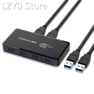 KVM Switcher USB 3.0 Switch Selector 4 Ports Out 2 Computers