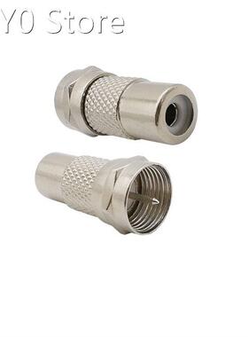 2Pcs F Male to RCA Female Straight RF Coaxial Connector RCA