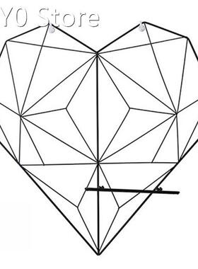 Love Heart Shaped Iron Storage Rack Wall Hanging Photos Post