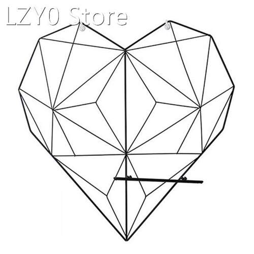 Love Heart Shaped Iron Storage Rack Wall Hanging Photos Post