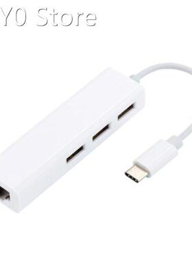 77UA USB Ethernet Adapter with USB 2.0 Hub 3-Port USB Hub, H