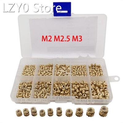 500Pcs M2 M2.5 M3 Brass Hot Melt Inset Nuts Assortment Kit T