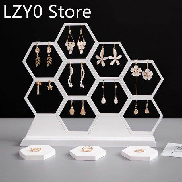 Honeycomb Jewelry Earrings Necklace Storage Rack Holder Jewe