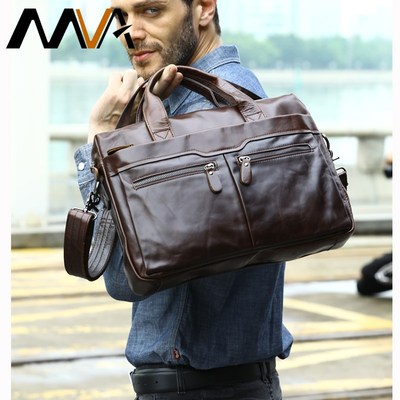 MVA Men's Bag Genuine Leather Zip Men's Shoulder Bags for M