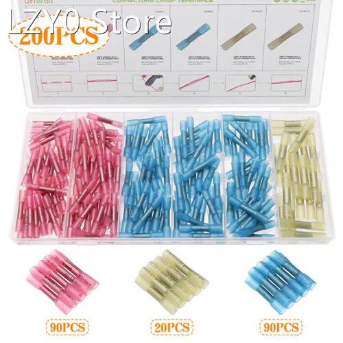 200/240PCS Heat Shrink Butt Electrical Wire Connectors Solde