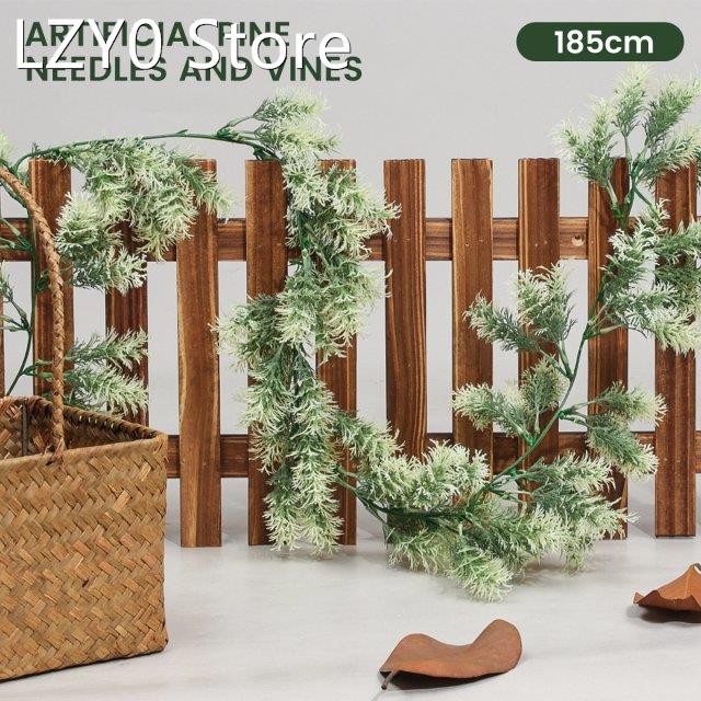 2 pcs 185cm Artificial Plant Rattan Pine Needle Garland Wall