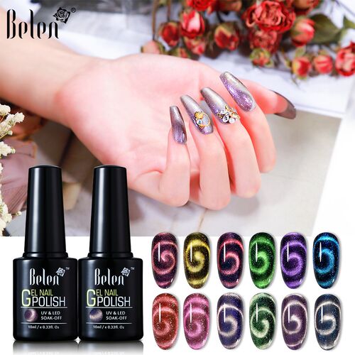 Belen 9D Shimmer Wide Line  Eye Gel Polish Soak Off UV LE