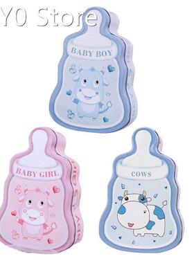 New Baby Feeding Bottle Shape Empty Metal Box Candy Storage