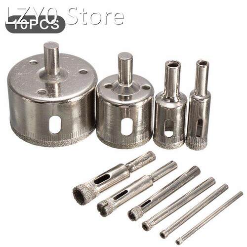 3mm-50mm 10pcs Diamond Coated Hss Drill Bit Set Tile Marble