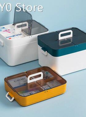 Multilayer Plastic First Aid Box Portable Small Medicine Cas