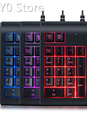 Three Colors RGB Backlit USB Wired Keyboard Waterproof Numbe