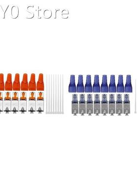 16Pc Tool-Free Shielded RJ45 Cat 7 Termination Plug Cat7 Plu