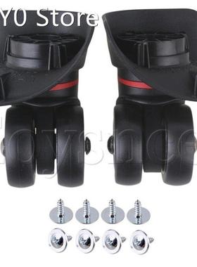 2 x Black 3.94x3.86x1.93 Plastic DIY Luggage Wheels Repla