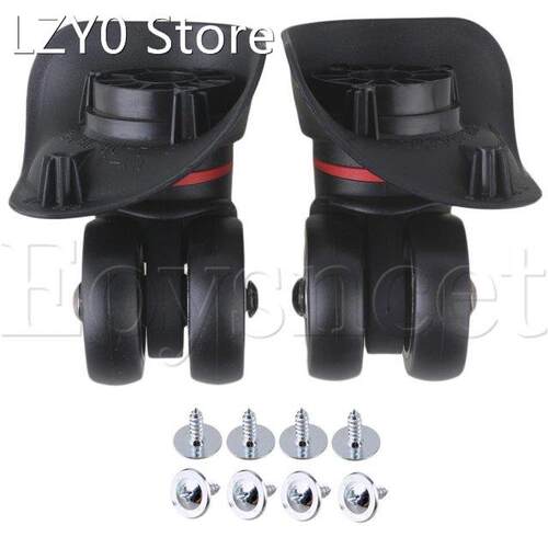 2 x Black 3.94x3.86x1.93 Plastic DIY Luggage Wheels Repla