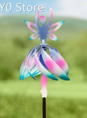 Metal Fairy Ballerina Wind Spinner Winds Gauge Windmill Meta