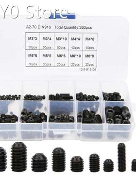 350Pcs Headless Screws Concave End Tightening Set 12.9 Grade