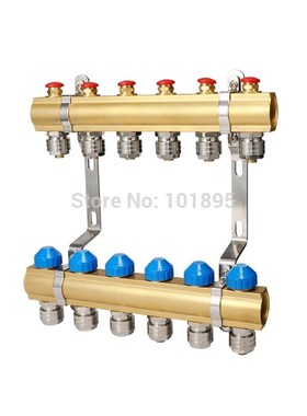 Brass 2 7 Wayout DN25 Floor heating Water Separator Val