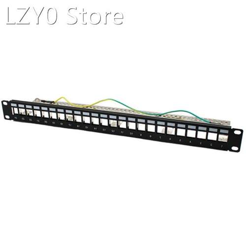24 Port RJ45 Blank Patch Panel 1U 19 Inch All-Metal Rack Mou