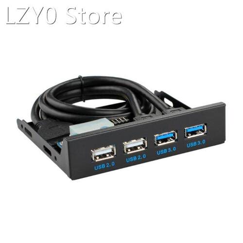 Front Panel 4-Port USB Hub Fast Charging 3.0 2.0 for Desktop