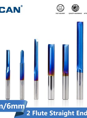 XCAN 1pc 4mm/6mm Shank Nano Blue Coated Straight End Mill Ca