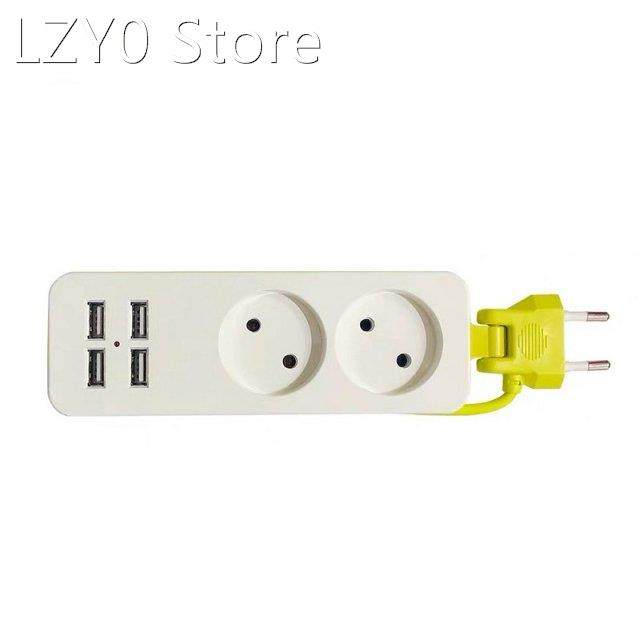 EU Plug Power Strip 4 USB Port Charger Socket, 1200W Multipl