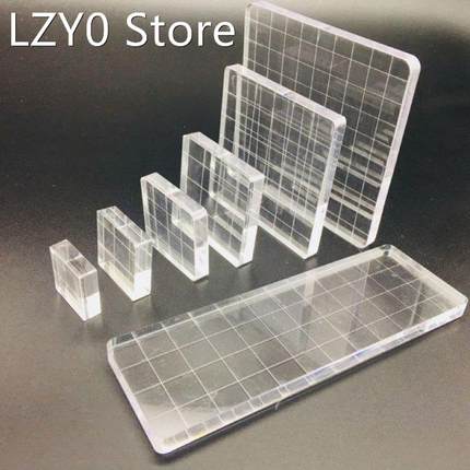 7pcs High Transparency Acrylic Block DIY Crafts Seal Stamp S