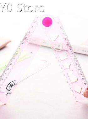 30cm Korean Flexible Folding Ruler Multifunction Plastic Dra