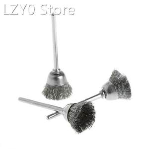 3Pcs/set Steel Wire Wheel Brush Head Abrasive Deburring Dril