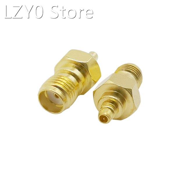 MMCX Male Plug to SMA Female Jack RF Coaxial Adapter Brass G