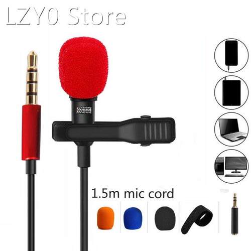 1.5m Portable Microphone Condenser Clip-on Lapel Lavali