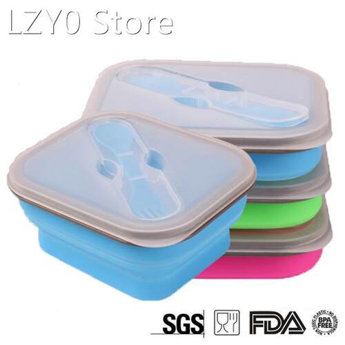 Silicone Eco-Friendly Lunchbox Healthy Folding Lunch Box 600