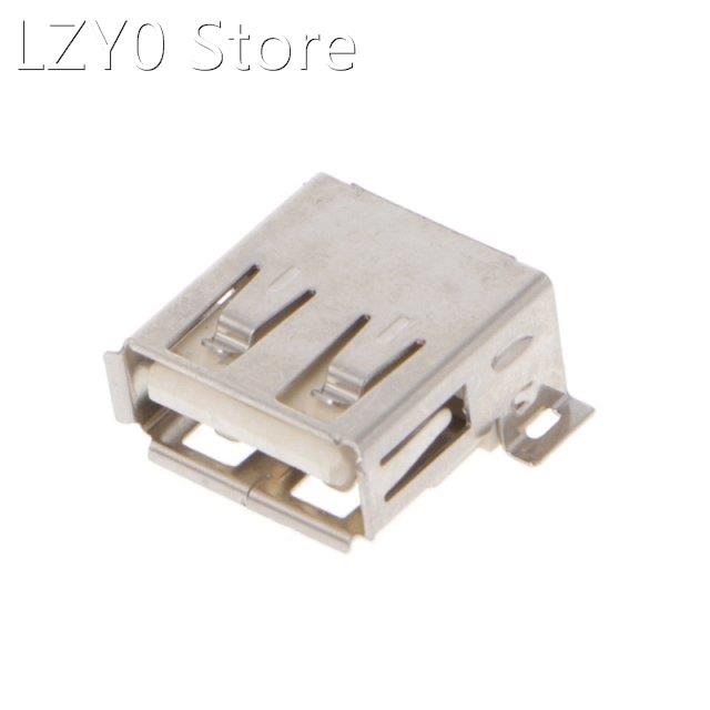 10 Pcs USB Type A 4 Pin Female Connector 180 Degree Socket S