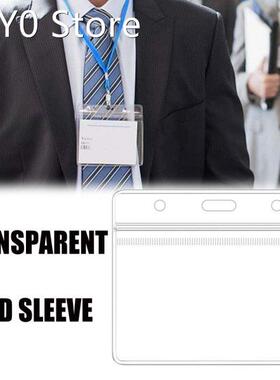 10PCS PVC Clear ID Card Badge Holder with Zipper Office Stat