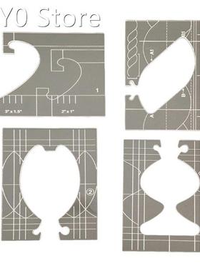 4Pcs Quilting Template Rulers Includes Circle Spiral ARC Tem