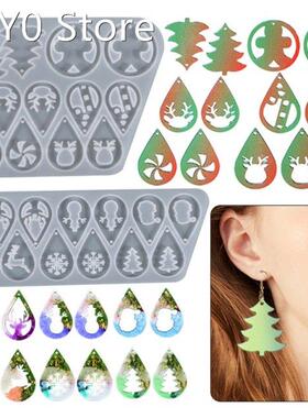 Christmas Earrings Epoxy Resin Mold Necklace Pendants Castin
