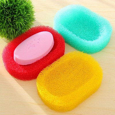 1PC Creative Soap Holder Candy Colro Sponge Soap Dish Plate