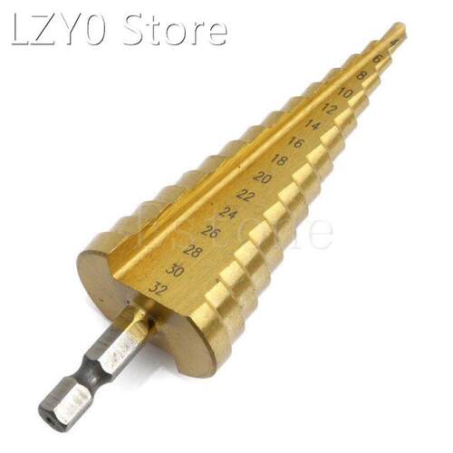 High Quality 4-32mm HSS Triangle Shank Pagoda Step Drill Bit