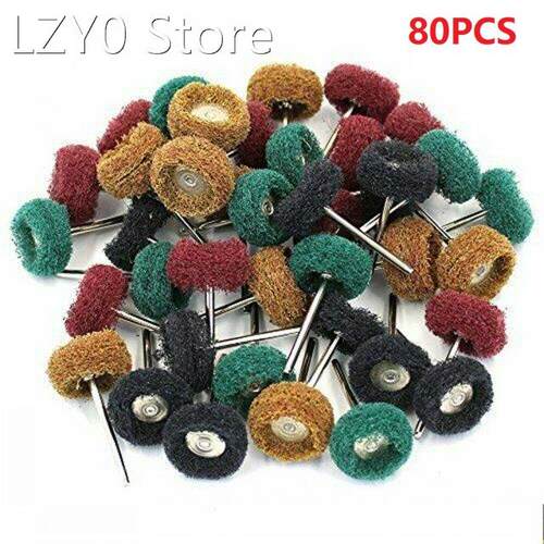 80PCS Nylon Fiber Grinding Sanding Abrasive Wheel 1/8-Inch (