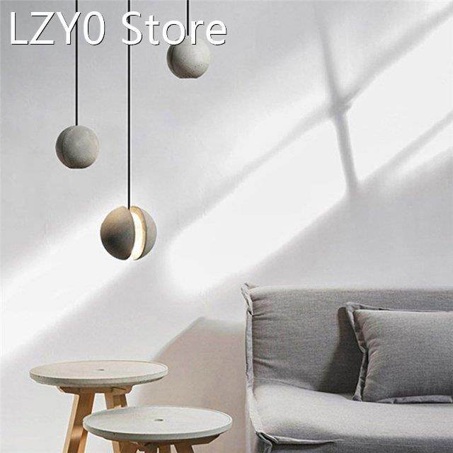 Globe Ball Moon Cement Pendant Lights Cafe Bar Restaurant Be