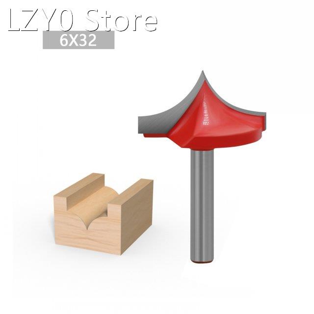 1pc Router Bits Groove Point Cutting Round Edge 6mm Shank 32