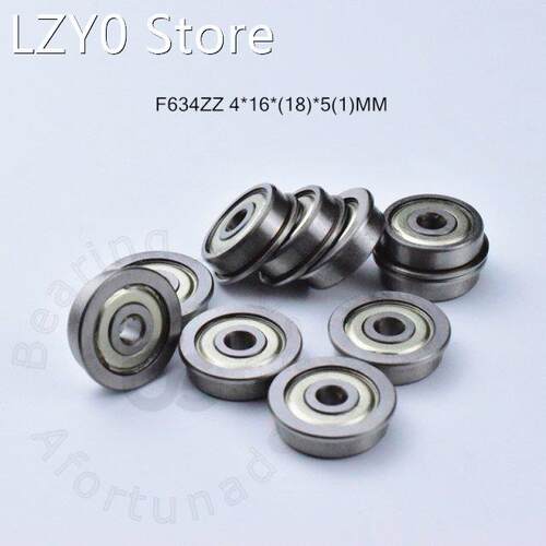 Flange 10pcs F634ZZ 4*16*(18)*5(1)MM Free shipping chrome s