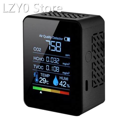 Multifunctional 5 in 1 CO2 Meter Carbon Dioxide TVOC HCHO De