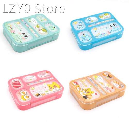 2022 New Cute Cartoon Five-grid Lunch Box with Cutlery Heat
