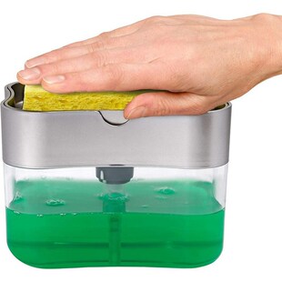 Soap Pump Cleaning Sponge Caddy Kitchen Manual Press Soap P