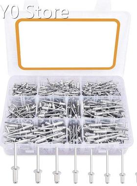 495Pcs Aluminum Rivet Assortment Kit, Rivets Blind Rivets 9